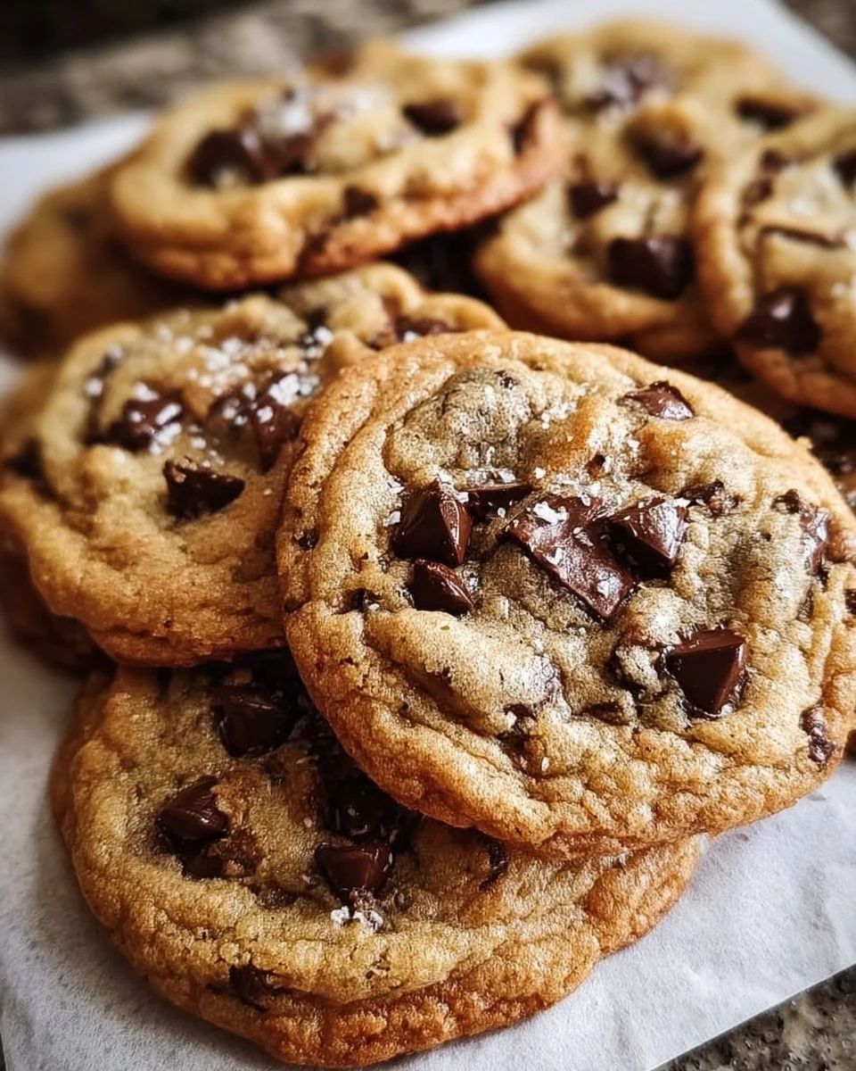 Freshly baked bakery style chocolate chip cookies on a cooling rack