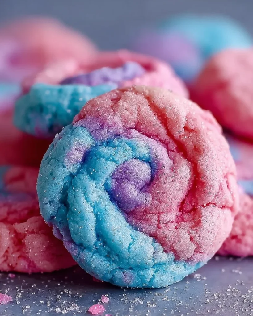 Plate of colorful Cotton Candy Cookies decorating a festive table
