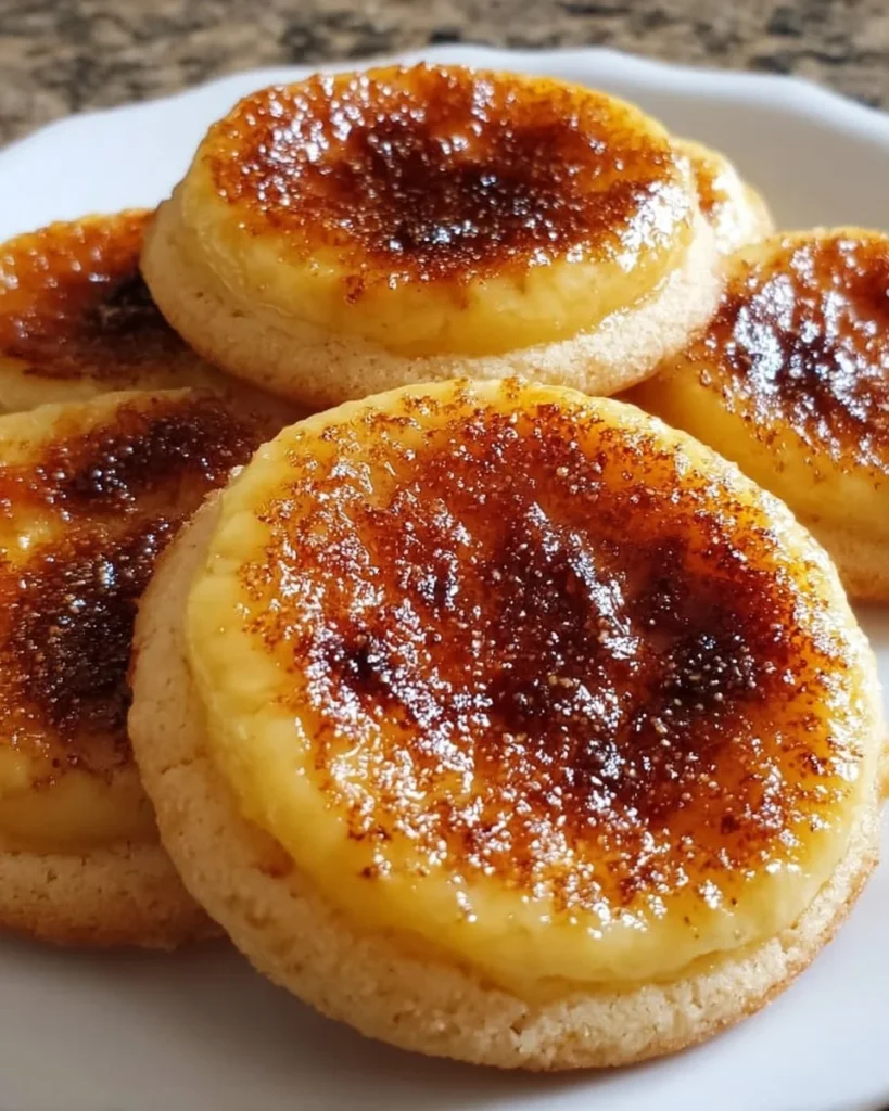 Delicious Crème Brûlée Cookies with caramelized sugar topping