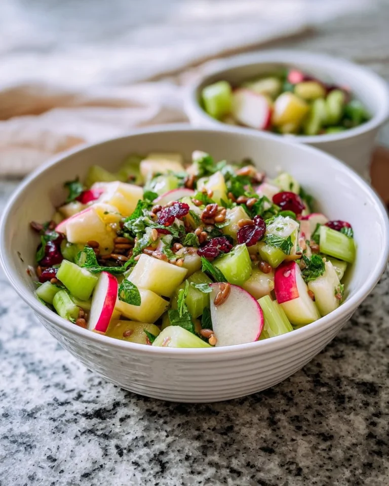 Crunchy Celery Apple Salad with fresh ingredients and a light dressing