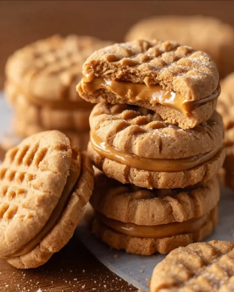 Homemade Nutter Butters cookies with creamy peanut butter filling