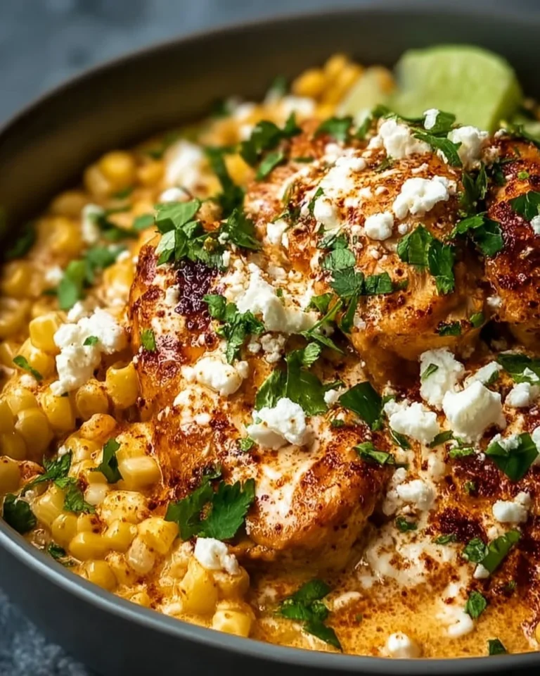 Delicious slow cooker street corn chicken recipe with corn and spices