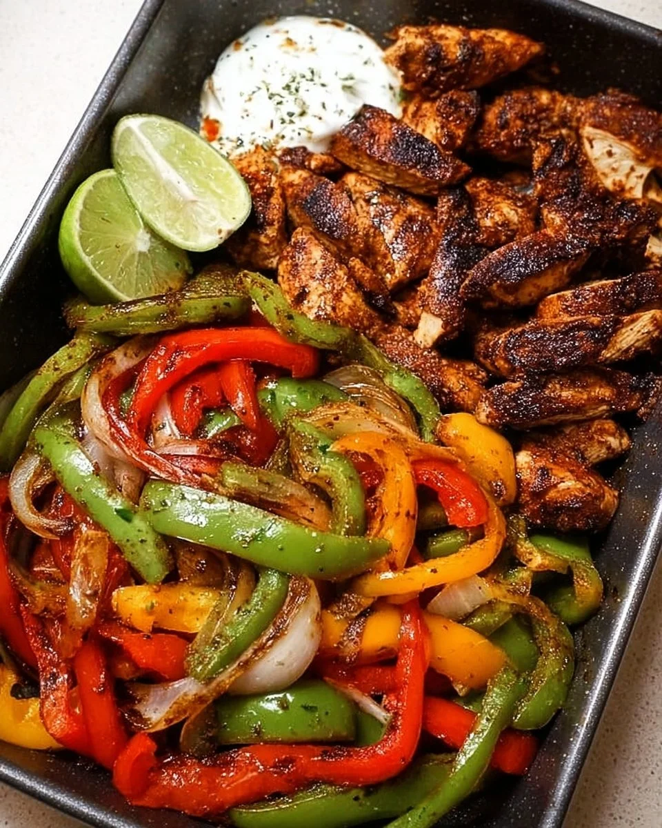 Delicious Blackstone chicken fajitas with grilled vegetables and spices