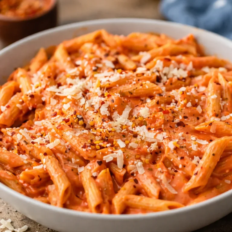 Creamy cottage cheese pasta sauce blended with tomatoes and garlic for a healthy dish.