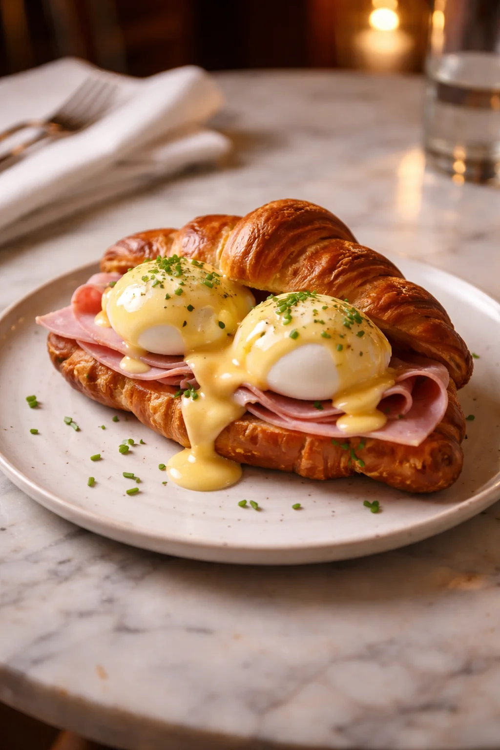 Croissant Eggs Benedict