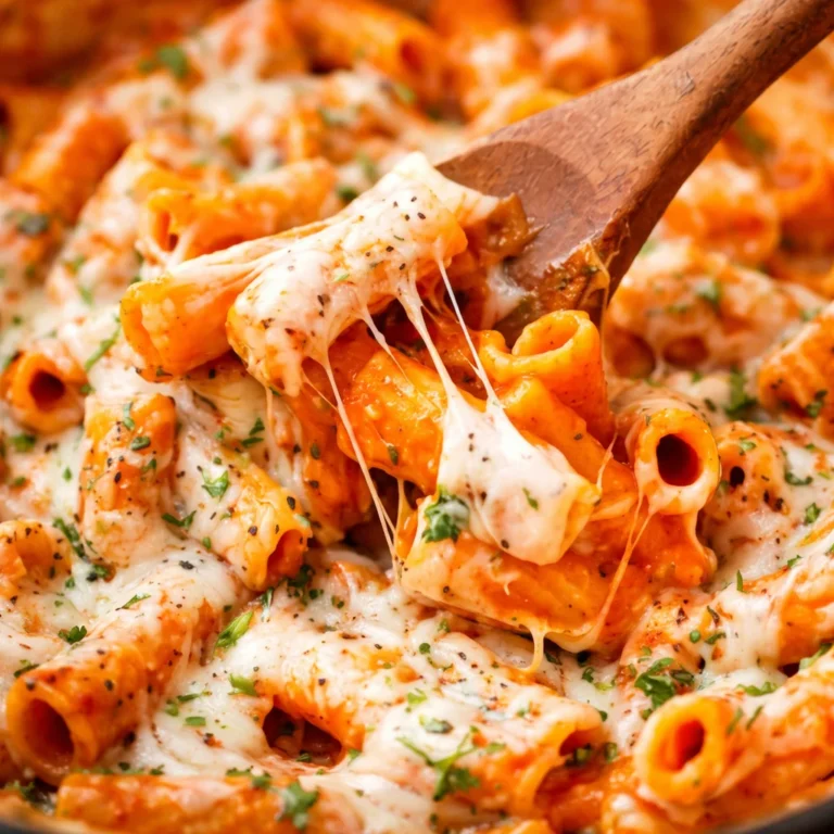 Delicious one pot chicken parmesan pasta with melted cheese and crispy chicken