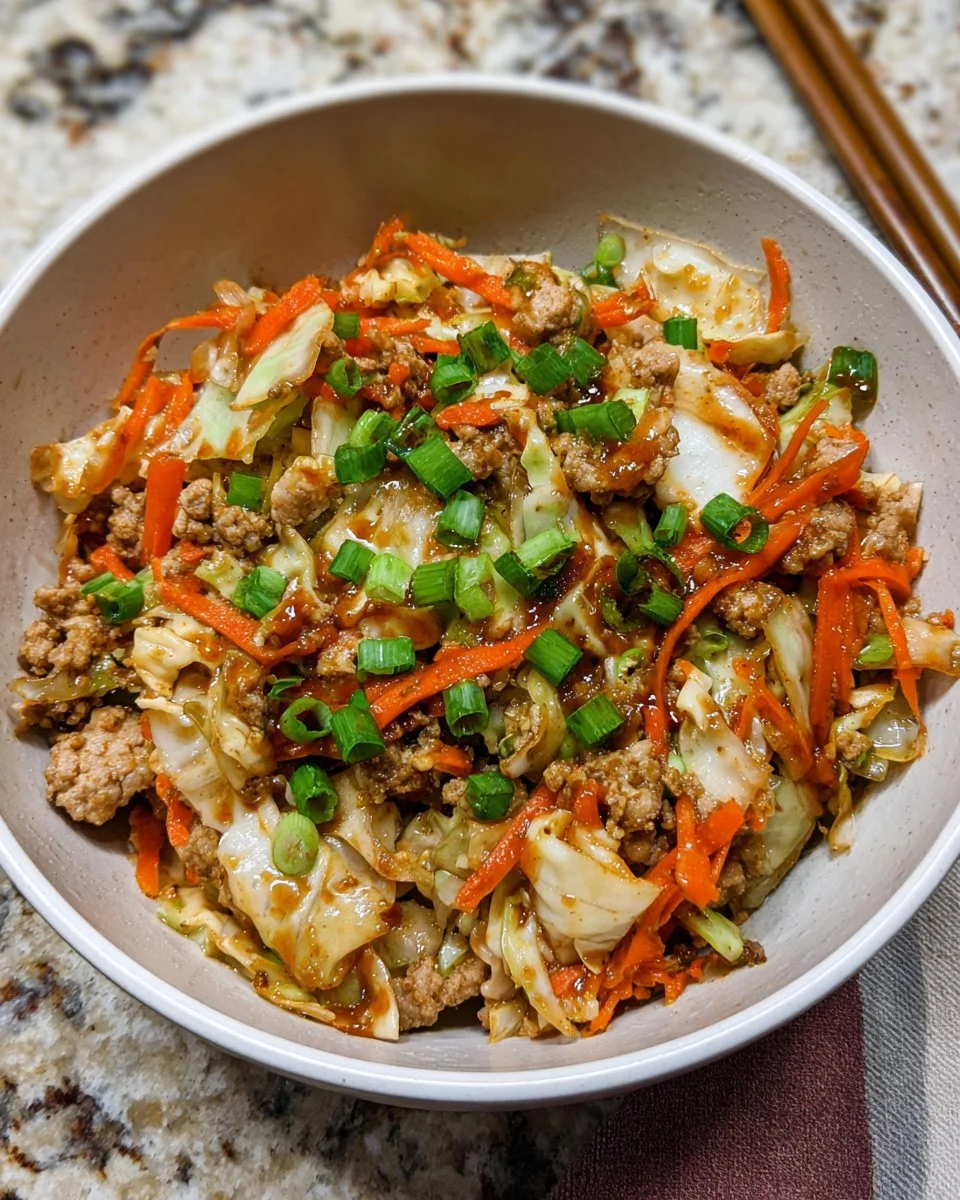 Delicious egg roll in a bowl garnished with fresh vegetables and sauces