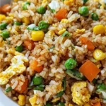 Delicious Blackstone Fried Rice served in a bowl with colorful vegetables