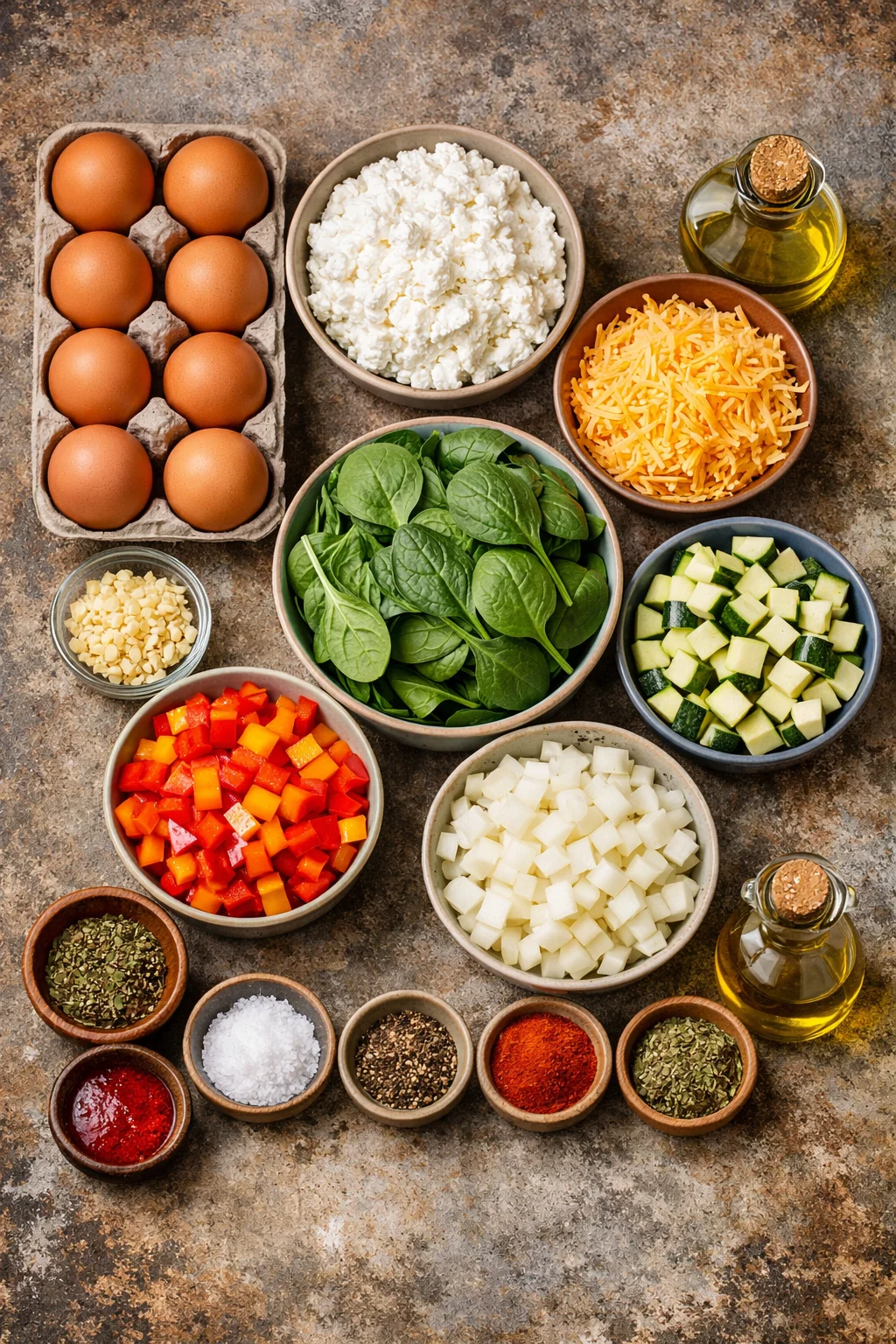 Gluten-Free Cottage Cheese and Veggie Egg Casserole