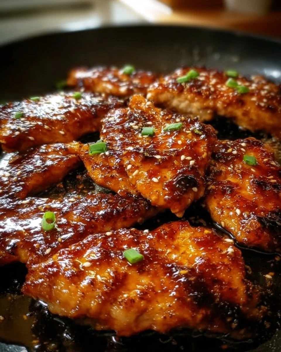 Griddle Blackstone Bourbon Chicken sizzling on a grill, showcasing a delicious meal.