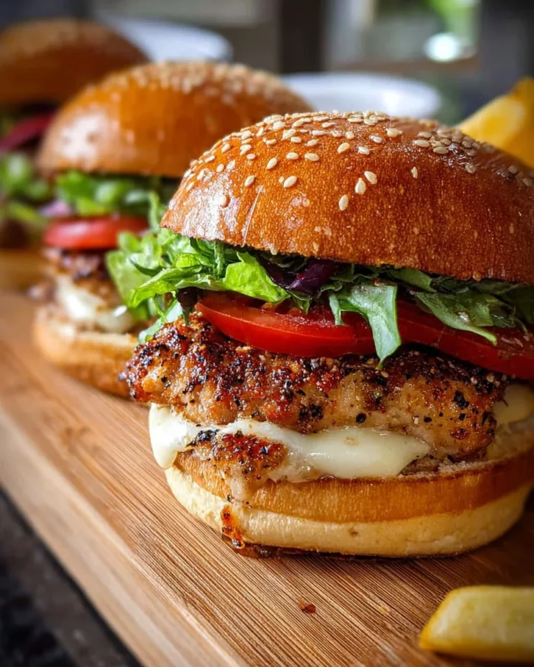 Lemon Pepper Chicken Thighs Burger served with fresh ingredients and vibrant flavors