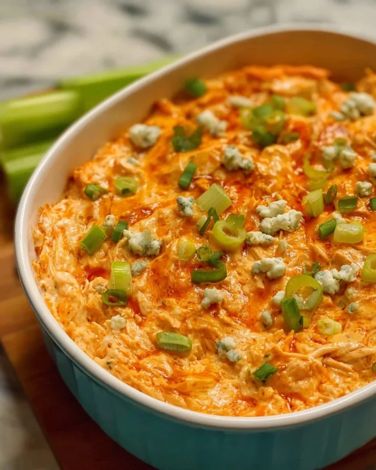 Quick Buffalo Turkey Dip served in a bowl with tortilla chips
