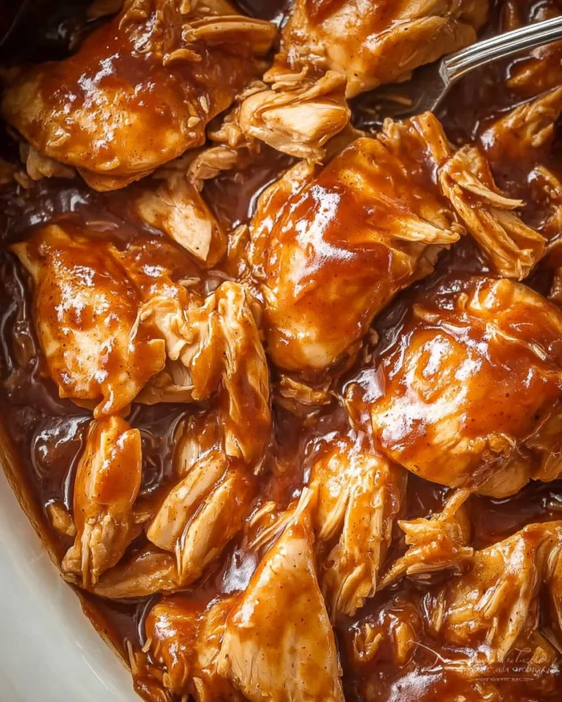 Slow Cooker BBQ Chicken served with sides for a tasty meal