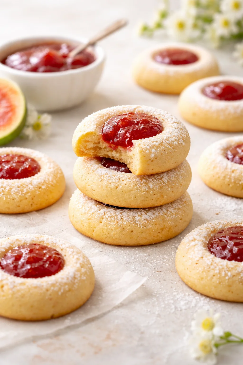 Tropical Guava Jam Thumbprint Cookies
