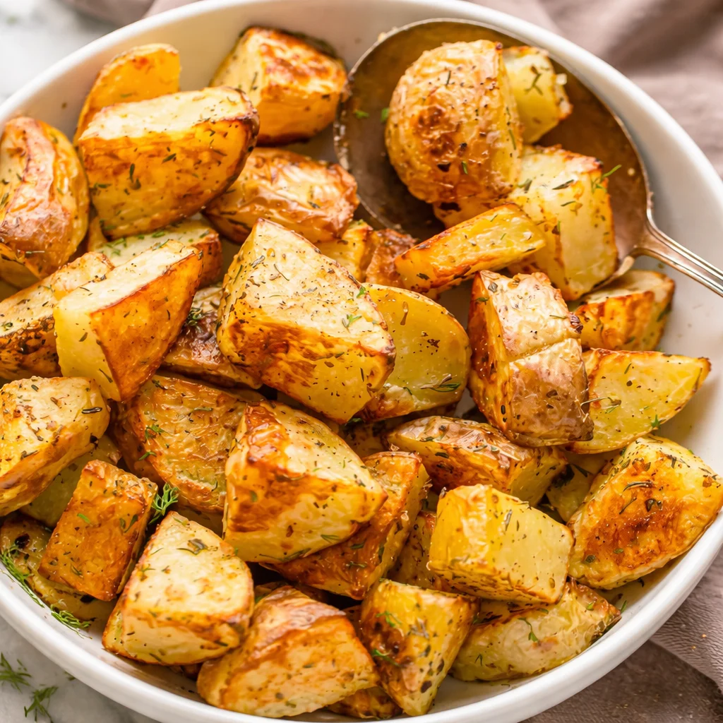 Delicious Yukon Gold potatoes roasted to perfection, showcasing their creamy texture and flavor.