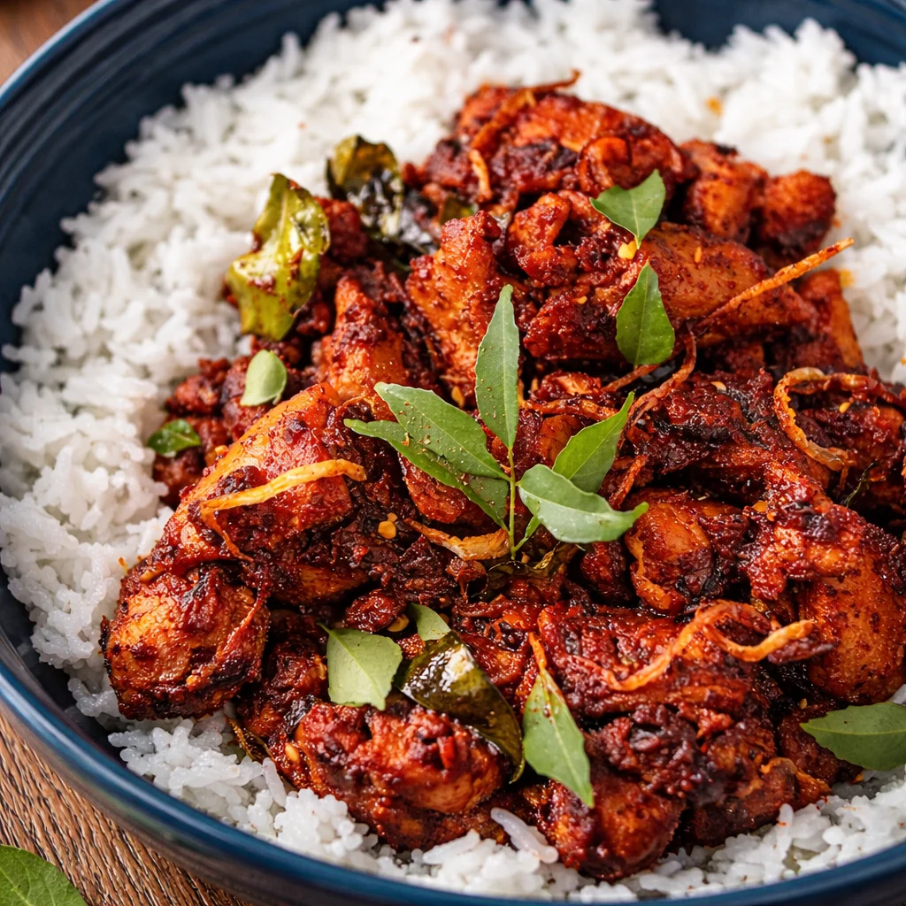 Delicious Easy Chicken Chukka served with spices and garnished with fresh herbs.