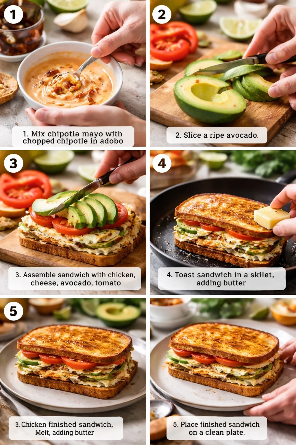 Chicken Avocado Melt Sandwich