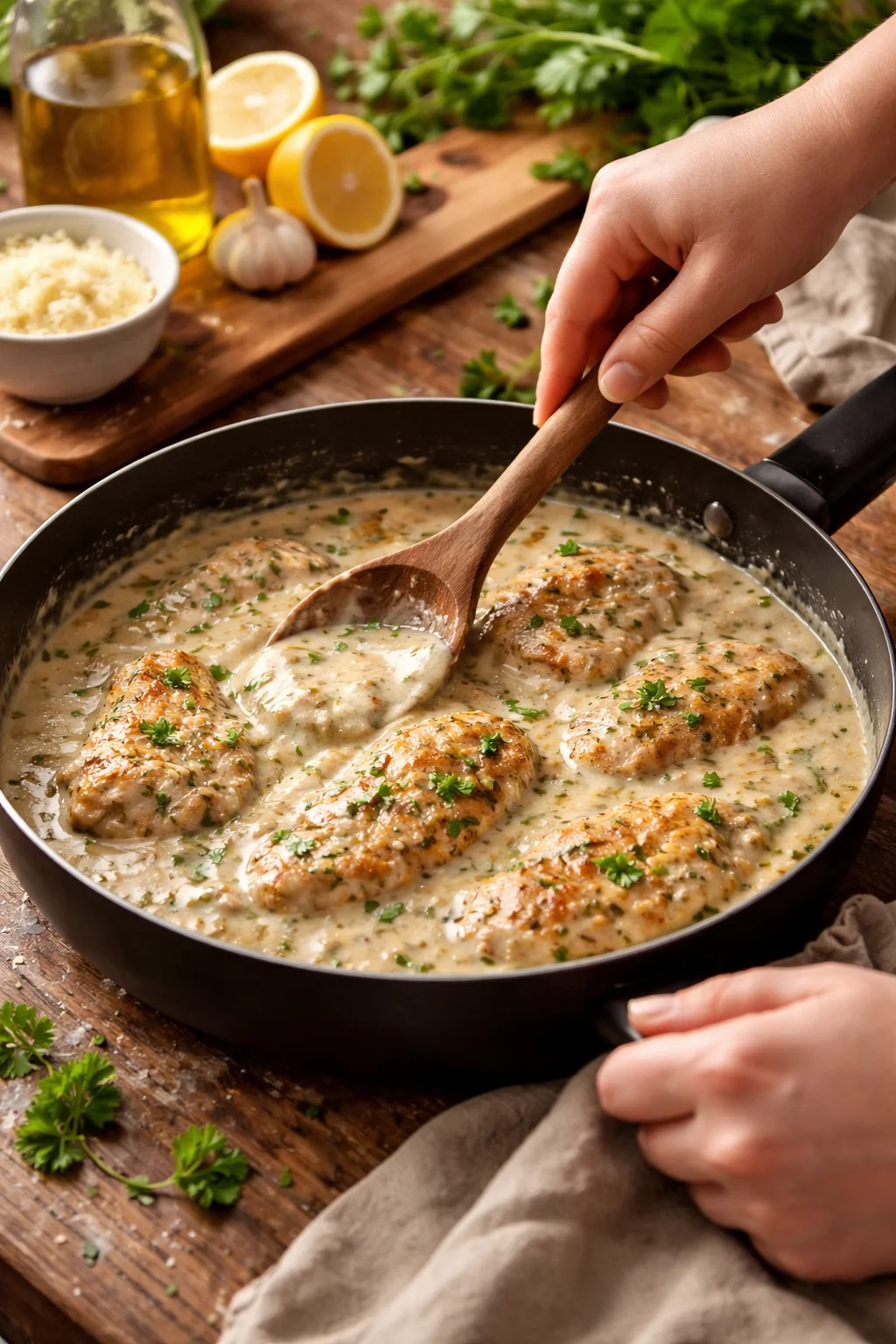 Creamy Smothered Chicken and Rice