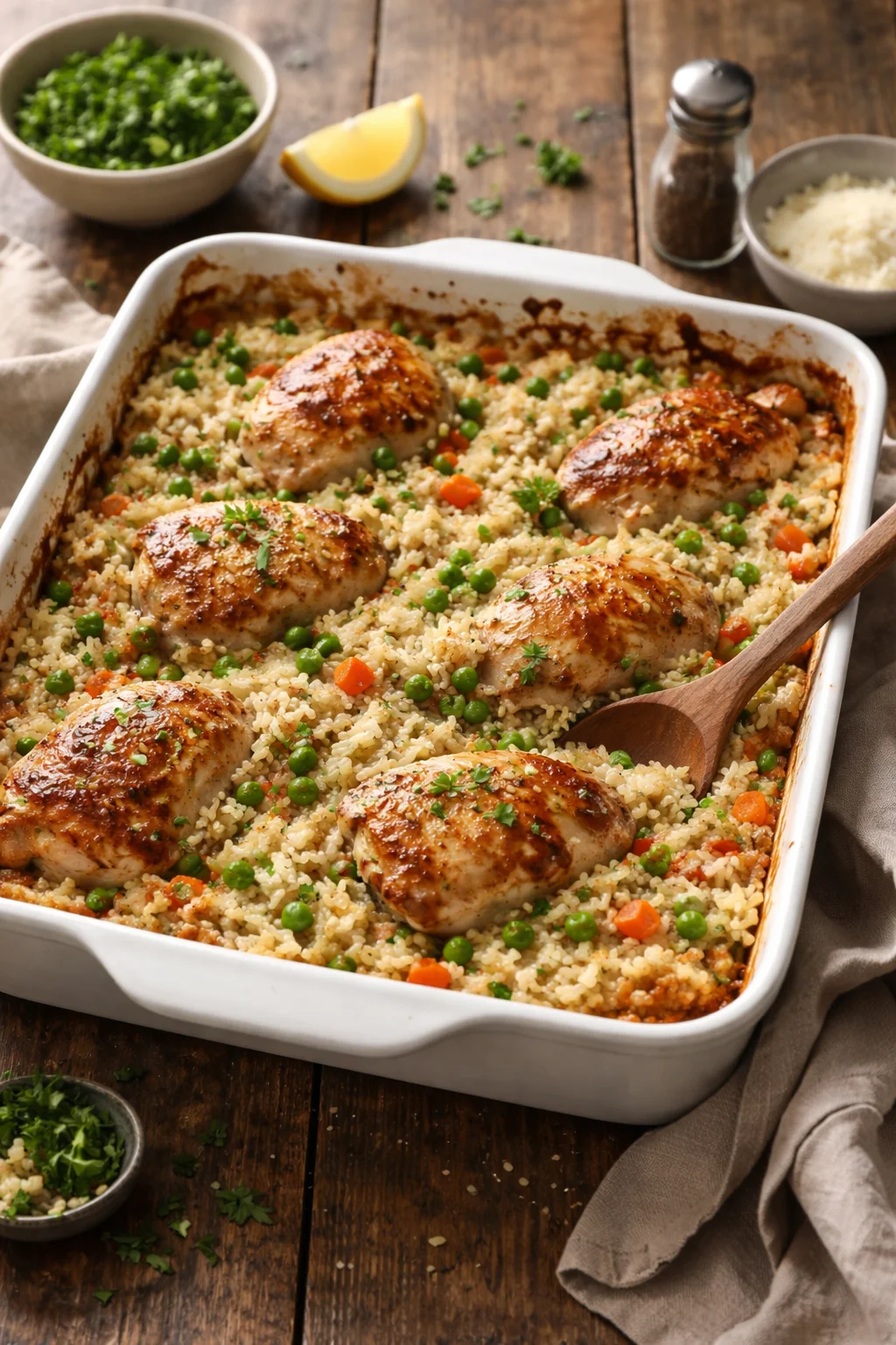 Easy One Pan Chicken & Rice Casserole