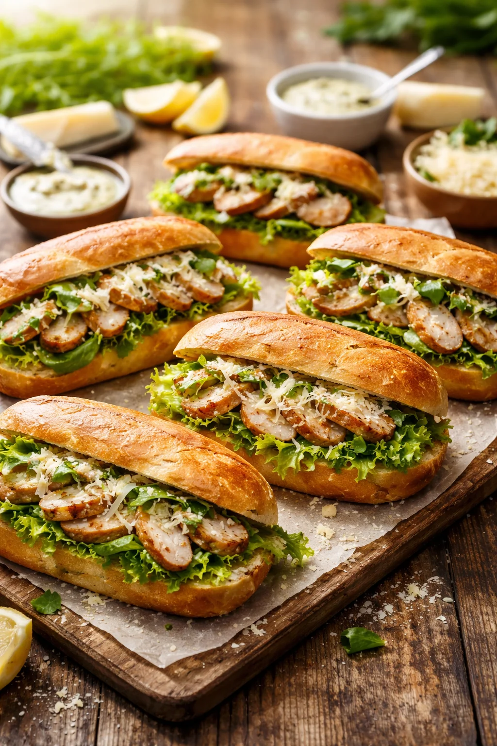 Savory Chicken Caesar Delight Sandwiches