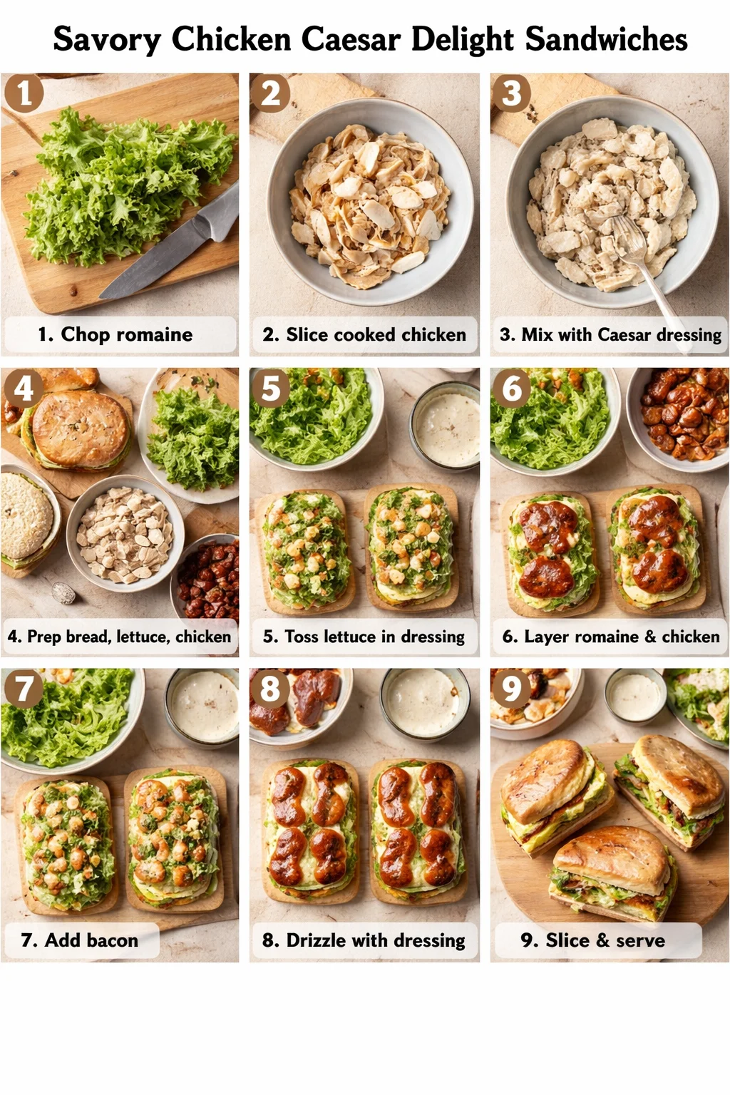 Savory Chicken Caesar Delight Sandwiches
