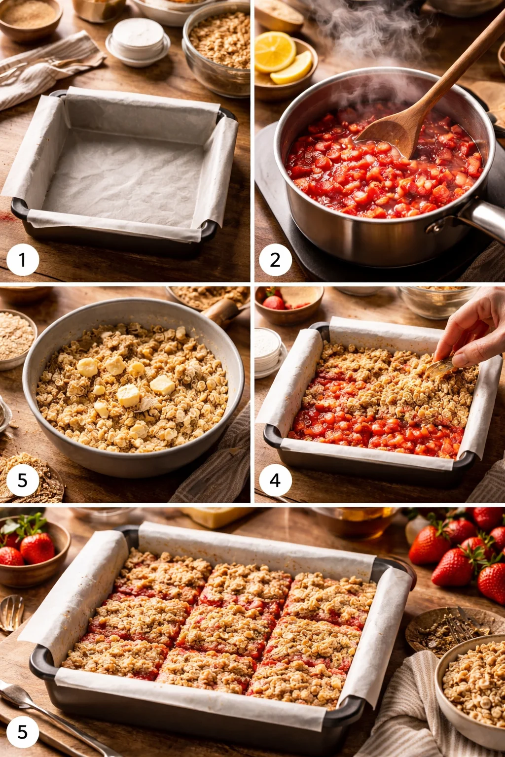 Strawberry Oatmeal Crumble Bars Recipe